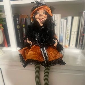 Skull and Bones sitting witch doll